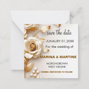 Carte De Correspondance Rose Romantique Enregistrez la Date