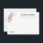 Carte De Correspondance Rose rose aquarelle Fête des mariées Conseils<br><div class="desc">Carte d'Aquarelle Rose rose élégant personnalisée</div>