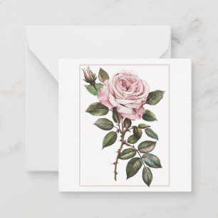 Carte De Correspondance Rose rose élégante en pleine floraison