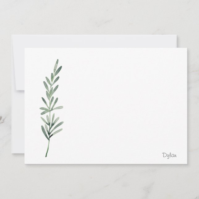 Carte De Correspondance Rosemaire aquarelle (Devant)