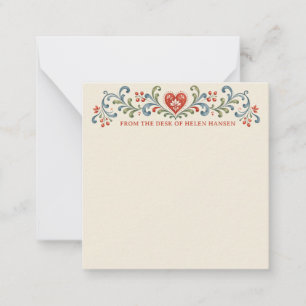 Carte De Correspondance Rosemaling de Noël nordique