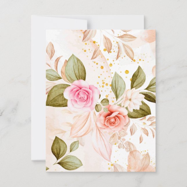 Carte De Correspondance Roses aquarelle 1 (Devant)