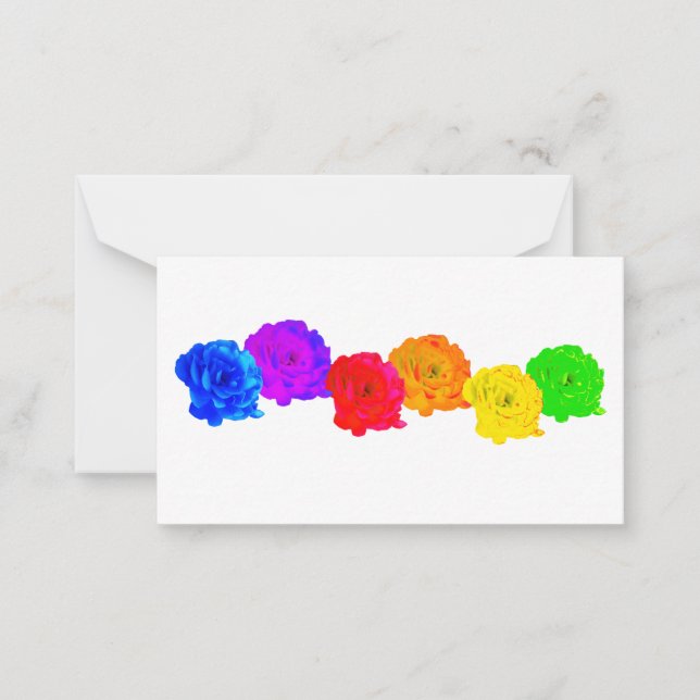 Carte De Correspondance Roses arc-en-ciel (Devant)