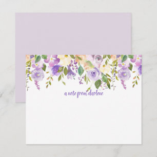 Carte De Correspondance Roses d'aquarelle violet et lavande