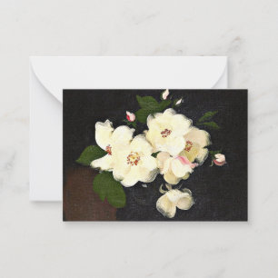 Carte De Correspondance Roses de Noël, peinture d'art fin