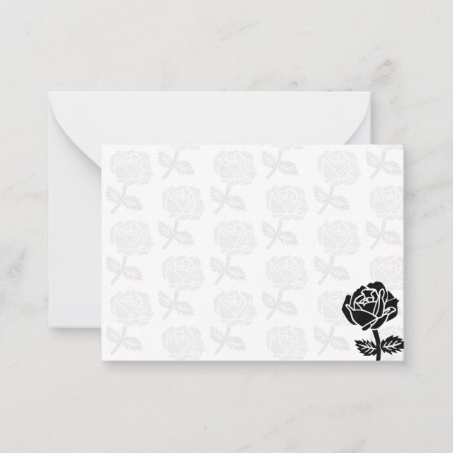Carte De Correspondance Roses Noires Vierges (Devant)