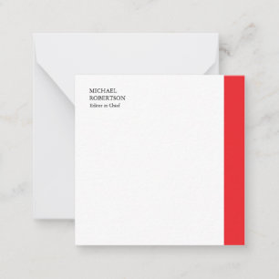 Carte De Correspondance Rouge blanc minimaliste Professionnel Plain