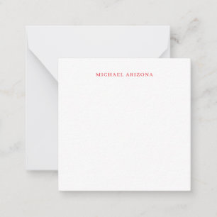 Carte De Correspondance Rouge Blanc Minimaliste Simple Plain Moderne Propr