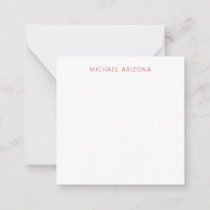 Carte De Correspondance Rouge Blanc Minimaliste Simple Plain Moderne Propr