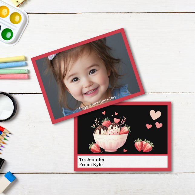 Carte De Correspondance Rouge photo Mini salle de classe Saint-Valentin (Red Mini Classroom Valentine
)