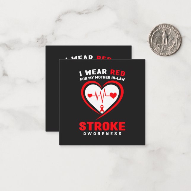 Carte De Correspondance Rouge pour l'AVC de ma belle-mère (Devant/Arrière en situation)