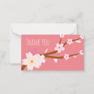 Carte De Correspondance Rouge rose pâle Sakura CHerry Blossom japonais