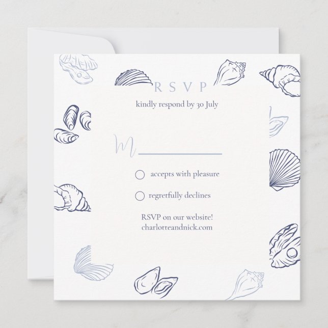 Carte De Correspondance RSVP nautique (Devant)