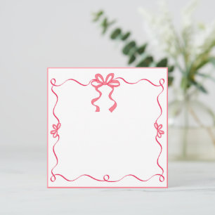 Carte De Correspondance Ruban Rose Élégant Je Vous Remercie, Cadeau de Bur