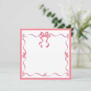 Carte De Correspondance Ruban Rose Élégant Je Vous Remercie, Cadeau de Bur