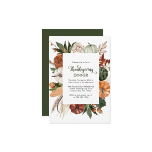 Carte De Correspondance Russe Vert Citrouille Thanksgiving Dîner