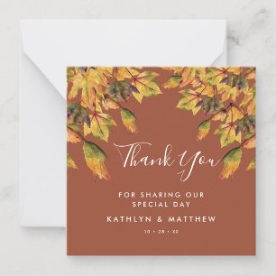 Carte De Correspondance Rustique Brown Autumn Foliage Mariage de automne M