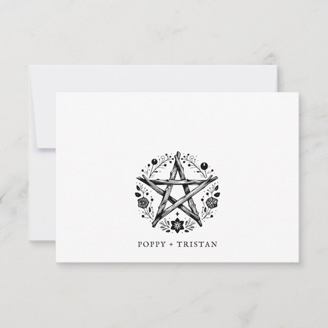 Carte De Correspondance Rustique Élégant Bois Floral Couples Nom (Devant)