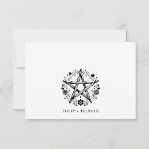 Carte De Correspondance Rustique Élégant Bois Floral Couples Nom