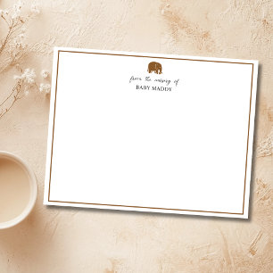 Carte de correspondance rustique marron éléphant p