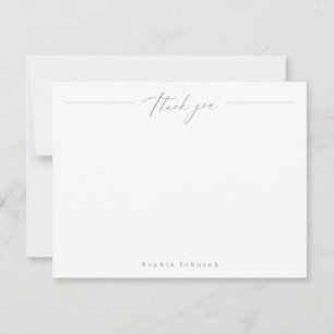 Carte De Correspondance Sage Minimal merci papeterie personnalisée