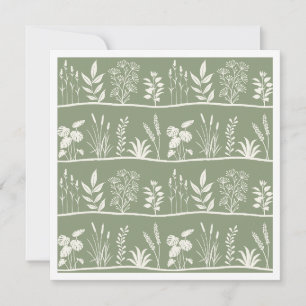 Carte De Correspondance Sage Vert Minimaliste Élégant Silhouette Botanique