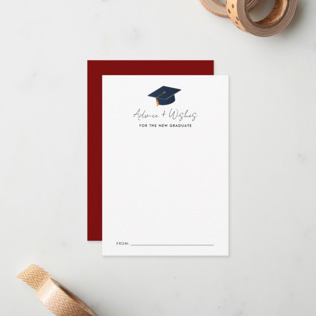 Carte De Correspondance Sagesse de diplômé en typographie simple (Devant/Arrière en situation)