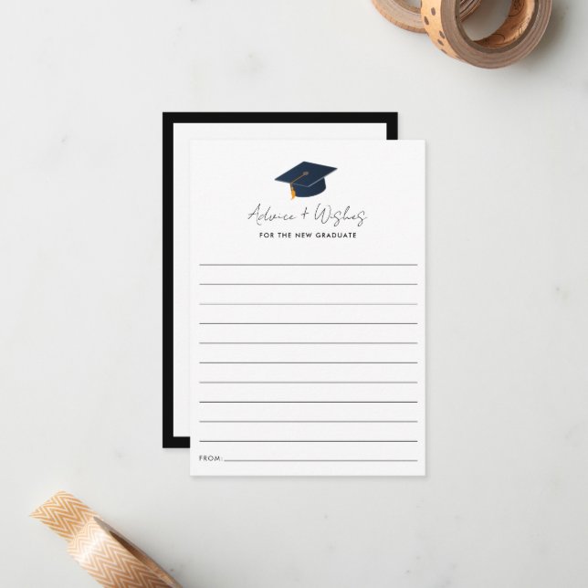 Carte De Correspondance Sagesse typographique de diplômé simple (Devant/Arrière en situation)
