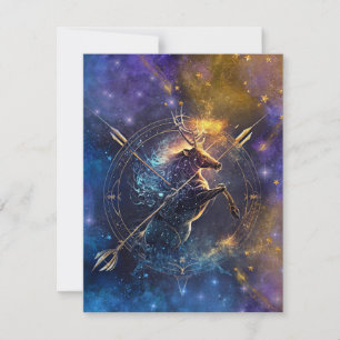 Carte De Correspondance Sagittarius signe Zodiaque Aquarelle Design