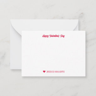 Carte De Correspondance Saint-Valentin à motif de cœur minimaliste moderne