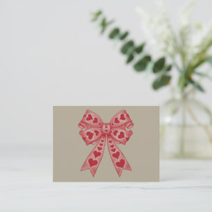 Carte De Correspondance Saint-Valentin Cœur Coquette nœud rétro Saint-Vale