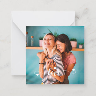 Carte De Correspondance Saint-Valentin cœur écriture amour blanc filles