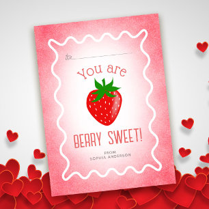 Carte De Correspondance Saint-Valentin de la classe aux fraises sucrées