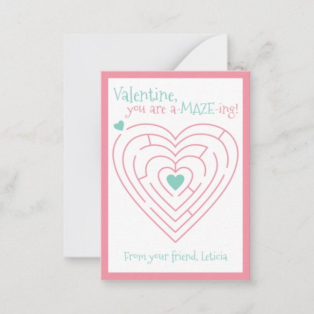 Carte De Correspondance Saint-Valentin déroutant | Saint-Valentin labyrint (Devant)