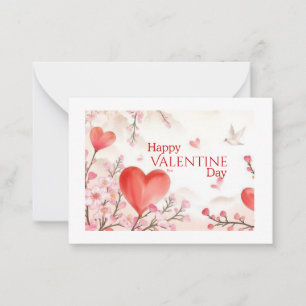 Carte De Correspondance Saint-Valentin Fleur d'Ormeau Aquarelle Douce