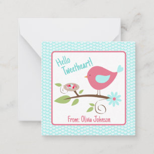 Carte De Correspondance Saint-Valentin Joli Petit Oiseau Bonjour Tweethear