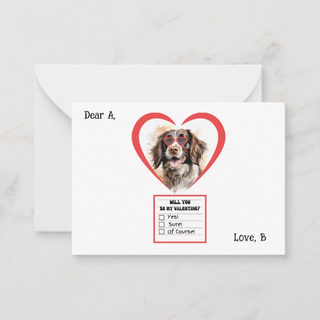 Carte De Correspondance Saint-Valentin Personnalisable English Springer Sp (Devant)