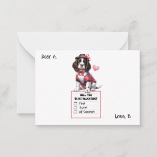 Carte De Correspondance Saint-Valentin Personnalisable pour Épagneul Sprin