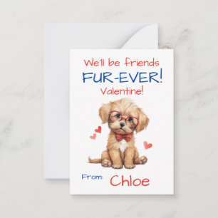 Carte De Correspondance Saint-Valentin pour enfants avec chiots 