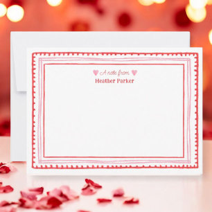 Carte De Correspondance Saint-Valentin rose et rouge