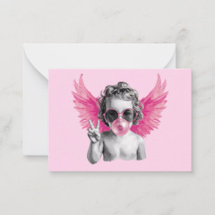 Carte De Correspondance Saint-Valentin soufflant un Cupidon à bulles de la