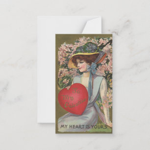 Carte De Correspondance Saint-Valentin vintage, Élégante avec cœur