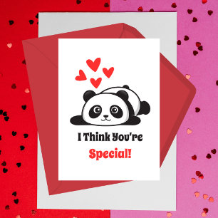 Carte De Correspondance Salle de classe Saint-Valentin Cute Panda coeur ro