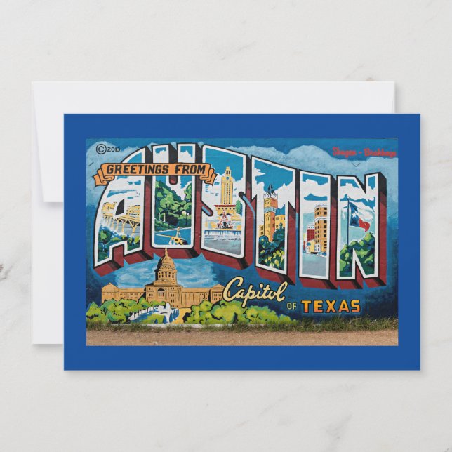 Carte De Correspondance Salutations d'Austin, Texas (Devant)