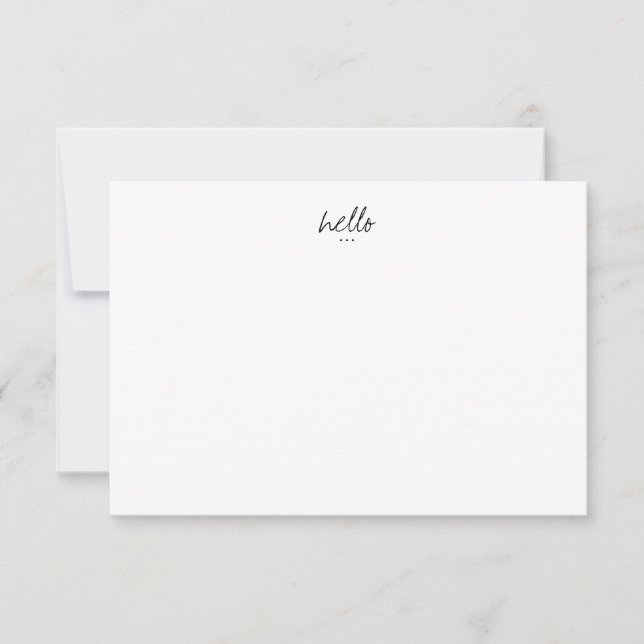 Carte De Correspondance Salutations minimales Hello (Devant)