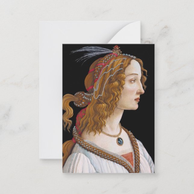 Carte De Correspondance Sandro Botticelli - Portrait de Simonetta Vespucci (Devant)