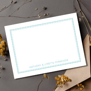 Carte De Correspondance Sapphire double bordure classique bleu