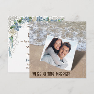 Carte De Correspondance Sauver la date de mariage à la plage
