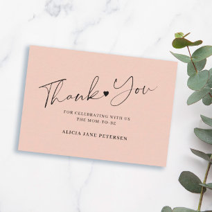 Carte De Correspondance Scénario de baby shower budget rose poudré remerci