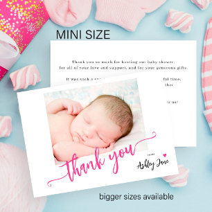 Carte De Correspondance Script budgétaire photo baby shower merci